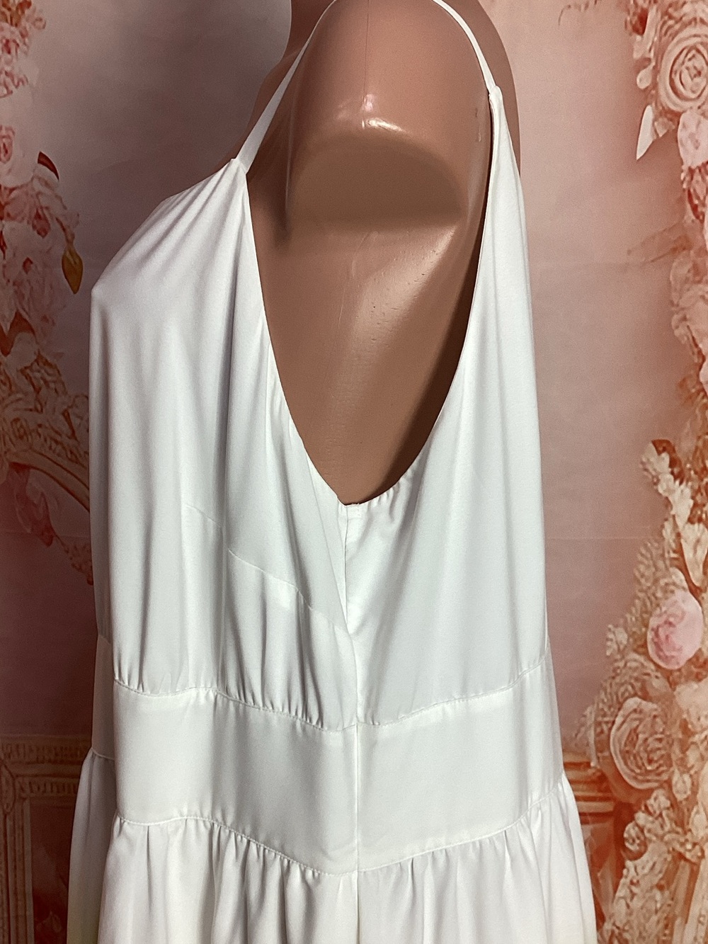 White to Lime Ombre Spaghetti-Strap Maxi Dress - Picture 4 of 15